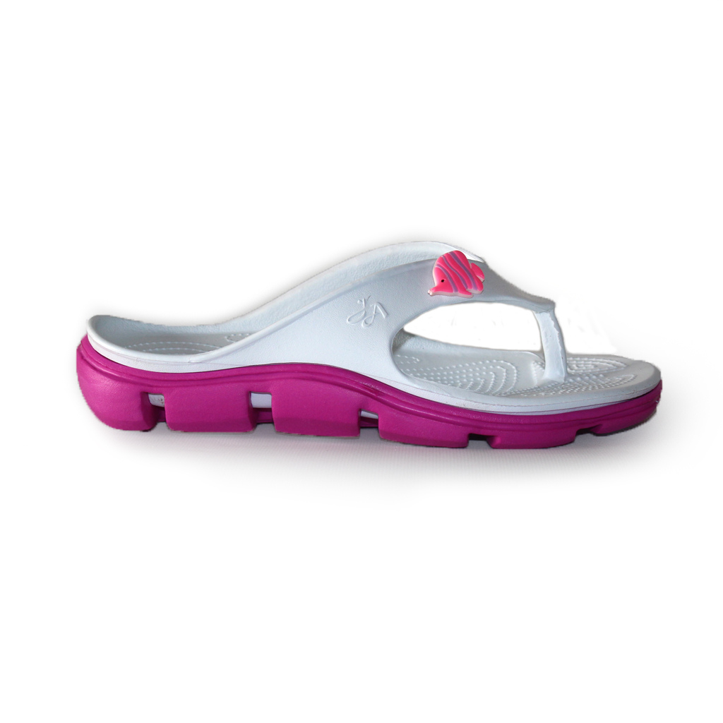 Damen-Flip-Flops aus EVA Weiß mit rosa Sohle | Jose Amorales | Großhandel
