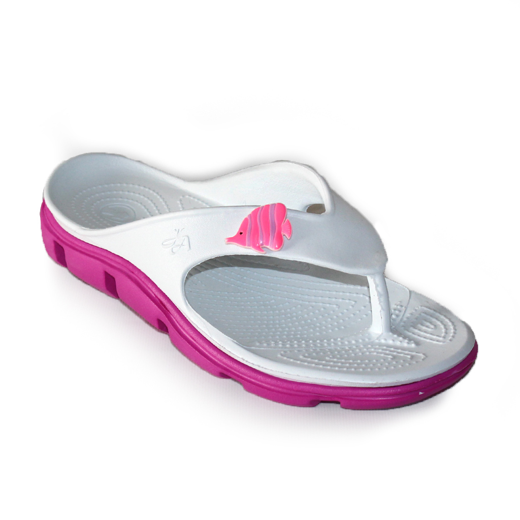 Damen-Flip-Flops aus EVA Weiß mit rosa Sohle | Jose Amorales | Großhandel