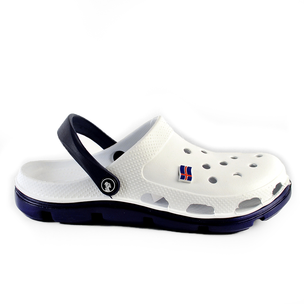 Damen Clogs aus EVA Weiß mit dunkelblauer Sohle | Jose Amorales | Großhandel
