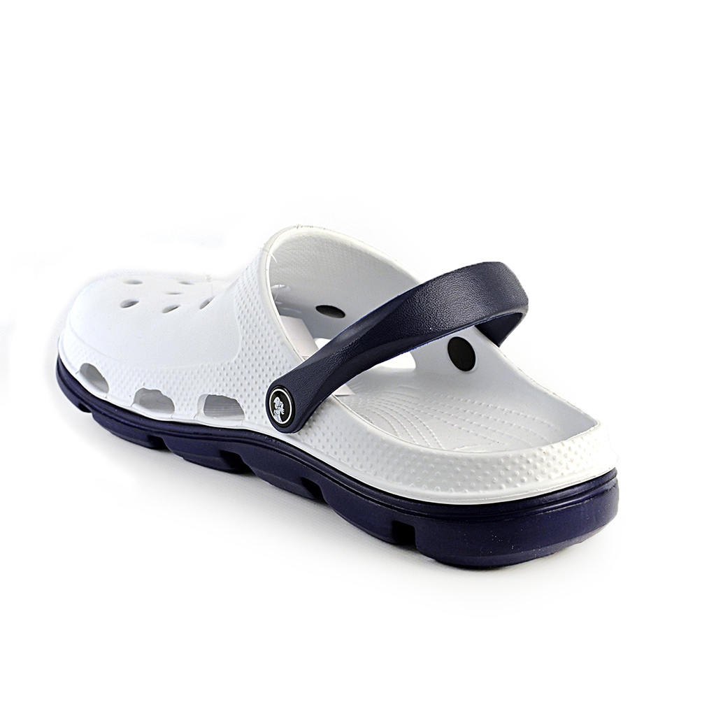 Damen Clogs aus EVA Weiß mit dunkelblauer Sohle | Jose Amorales | Großhandel