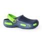 Damen Clogs aus EVA Blau mit Mesh & limettengrünem Fersenriemen | Jose Amorales | Großhandel