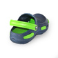 Damen Clogs aus EVA Blau mit Mesh & limettengrünem Fersenriemen | Jose Amorales | Großhandel