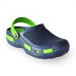 Damen Clogs aus EVA Blau mit Mesh & limettengrünem Fersenriemen | Jose Amorales | Großhandel