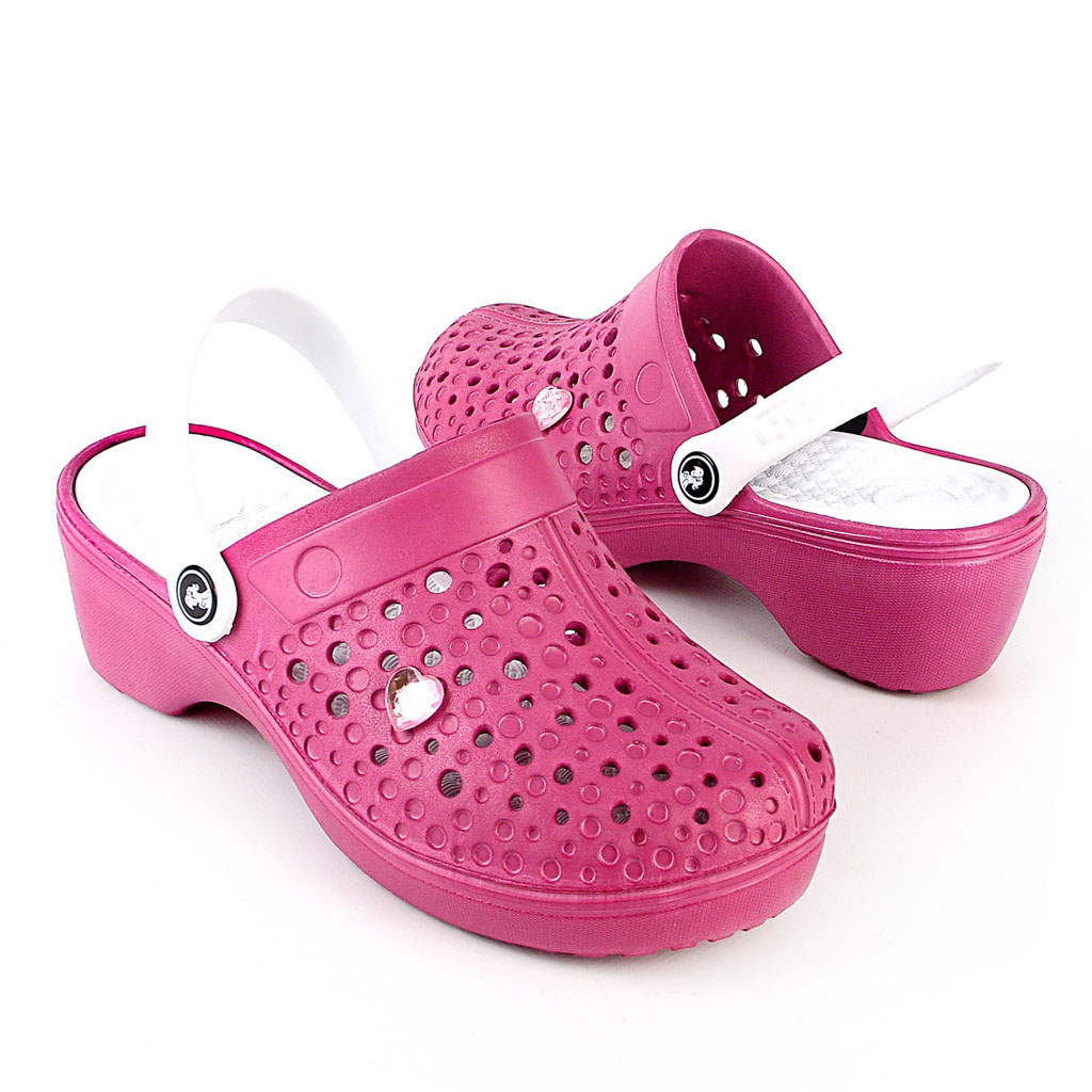 Damen Clogs aus EVA Bordeaux auf Keilabsatz | Jose Amorales | Großhandel
