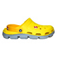 Damen Clogs aus EVA Gelb mit grauer Sohle & Jibbitz „Flaggen“ | Jose Amorales | Großhandel