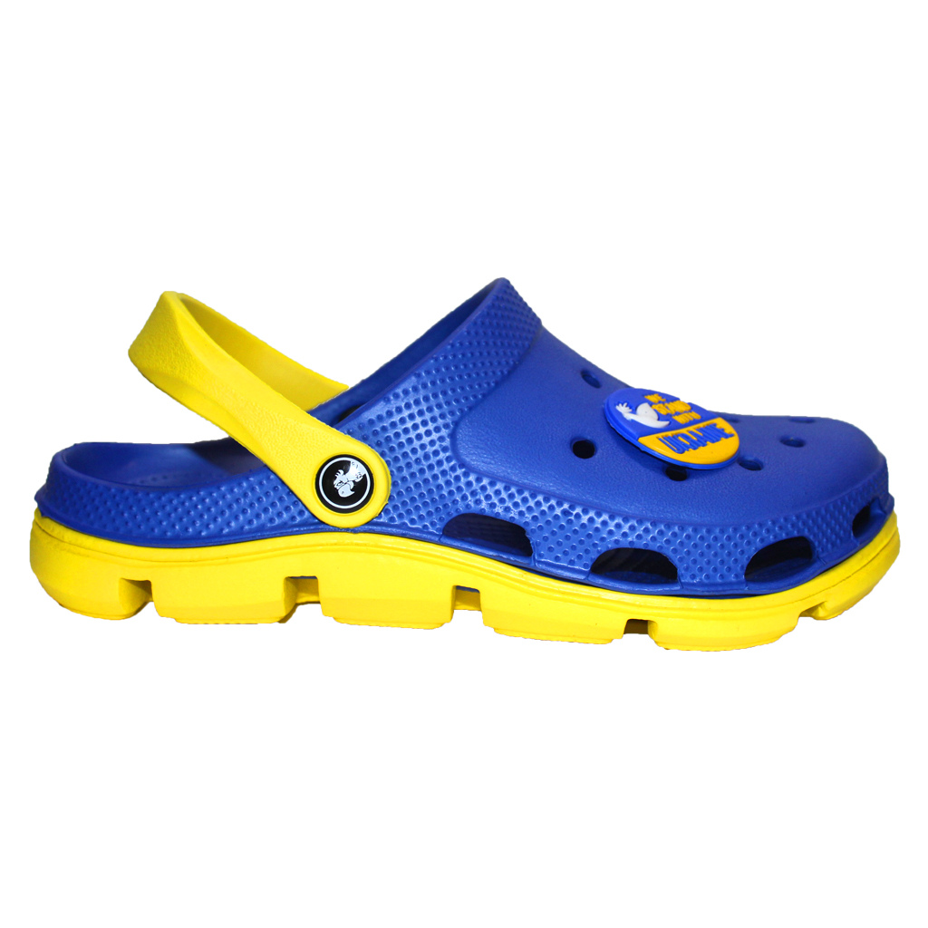 Damen Clogs aus EVA Blau mit gelber Sohle | Jose Amorales | Großhandel