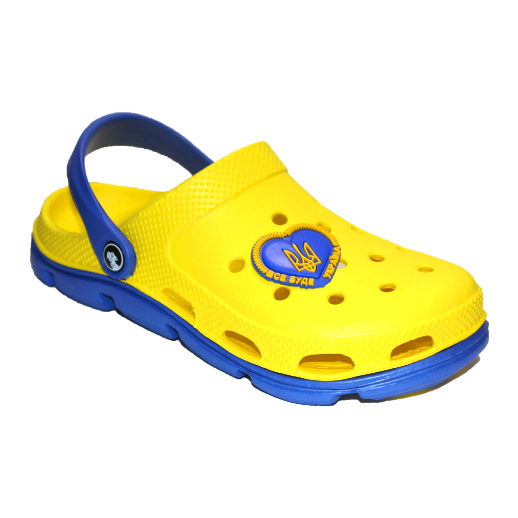Damen Clogs aus EVA Gelb mit blauer Sohle | Jose Amorales | Großhandel