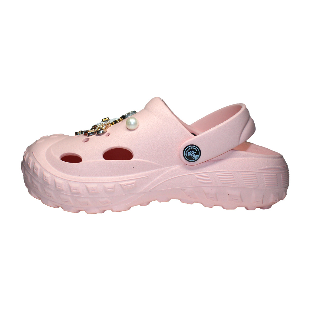Damen Clogs aus EVA Rosa mit Schmucksteinen & Metallelementen | Jose Amorales | Großhandel