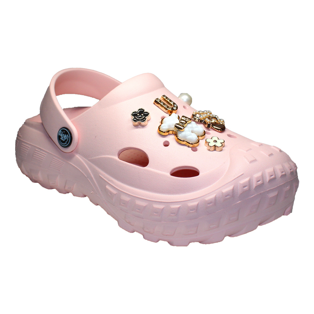 Damen Clogs aus EVA Rosa mit Schmucksteinen & Metallelementen | Jose Amorales | Großhandel