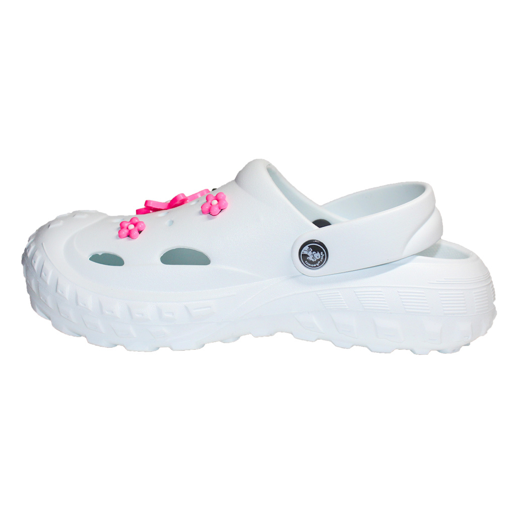 Damen Clogs aus EVA Weiß mit Jibbitz Blumen & Marienkäfer | Jose Amorales | Großhandel