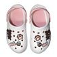 Damen Clogs aus EVA Weiß mit rosa Riemen & bunten Jibbitz | Jose Amorales | Großhandel