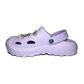 Damen Clogs Flieder mit silberfarbenen Jibbitz-Charms und Kette | Jose Amorales | Großhandel