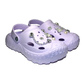 Damen Clogs Flieder mit silberfarbenen Jibbitz-Charms und Kette | Jose Amorales | Großhandel