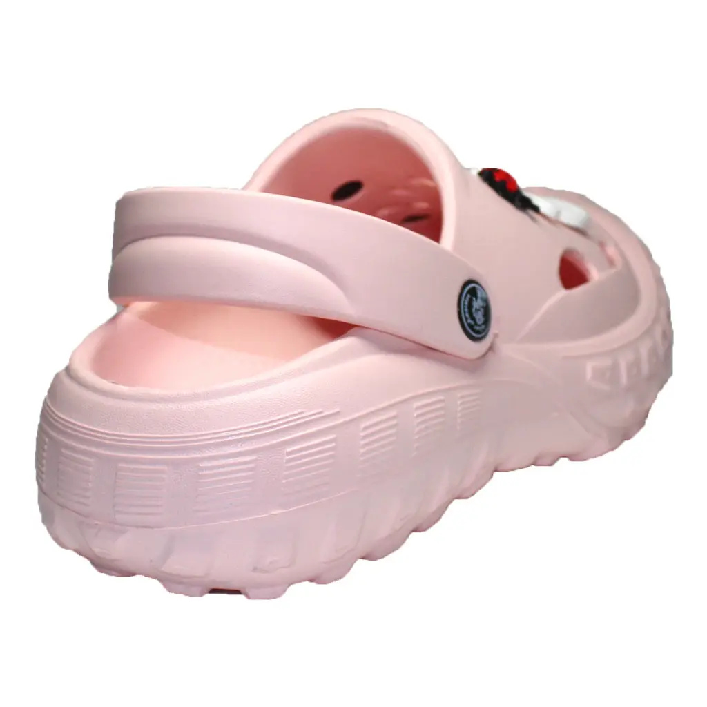 Damen Clogs Rosa mit Jibbitz-Deko: Gänseblümchen & Marienkäfer | Jose Amorales | Großhandel