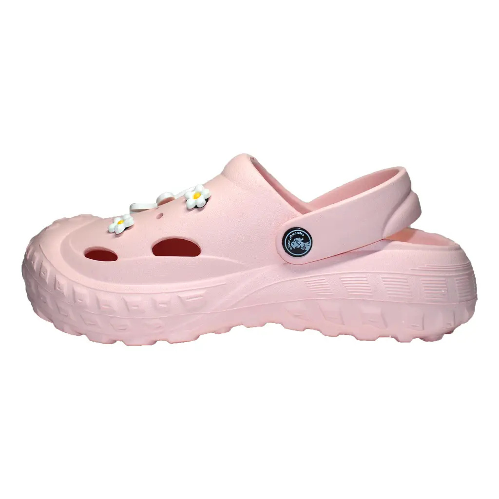 Damen Clogs Rosa mit Jibbitz-Deko: Gänseblümchen & Marienkäfer | Jose Amorales | Großhandel