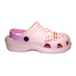 Teenager Clogs Pfirsich mit rosa Fersenriemen & Jibbitz „Schmetterling“ | Jose Amorales | Großhandel