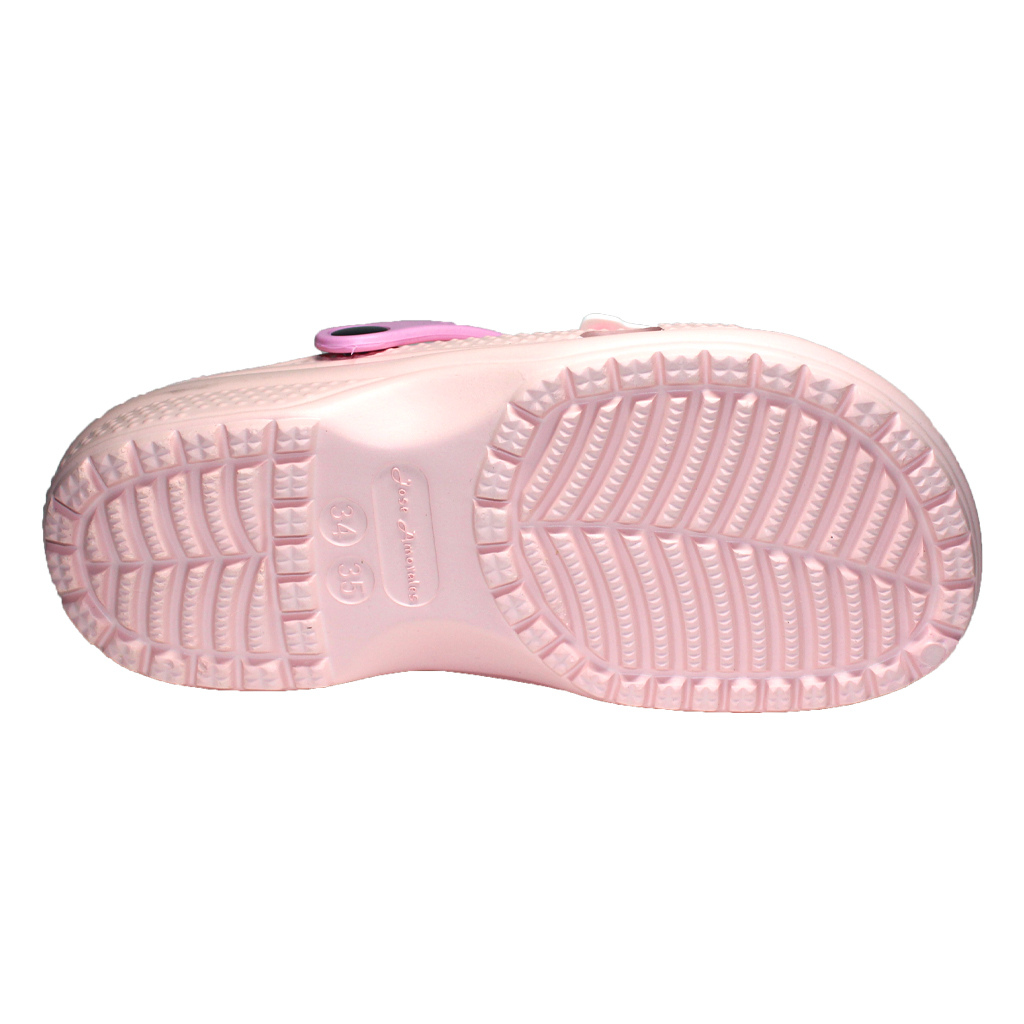 Teenager Clogs Pfirsich mit rosa Fersenriemen & Jibbitz „Schmetterling“ | Jose Amorales | Großhandel