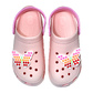 Teenager Clogs Pfirsich mit rosa Fersenriemen & Jibbitz „Schmetterling“ | Jose Amorales | Großhandel