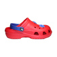 Teenager Clogs Rot mit blauem Fersenriemen & Jibbitz „Pfote“ | Jose Amorales | Großhandel