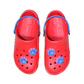 Teenager Clogs Rot mit blauem Fersenriemen & Jibbitz „Pfote“ | Jose Amorales | Großhandel