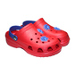 Teenager Clogs Rot mit blauem Fersenriemen & Jibbitz „Pfote“ | Jose Amorales | Großhandel