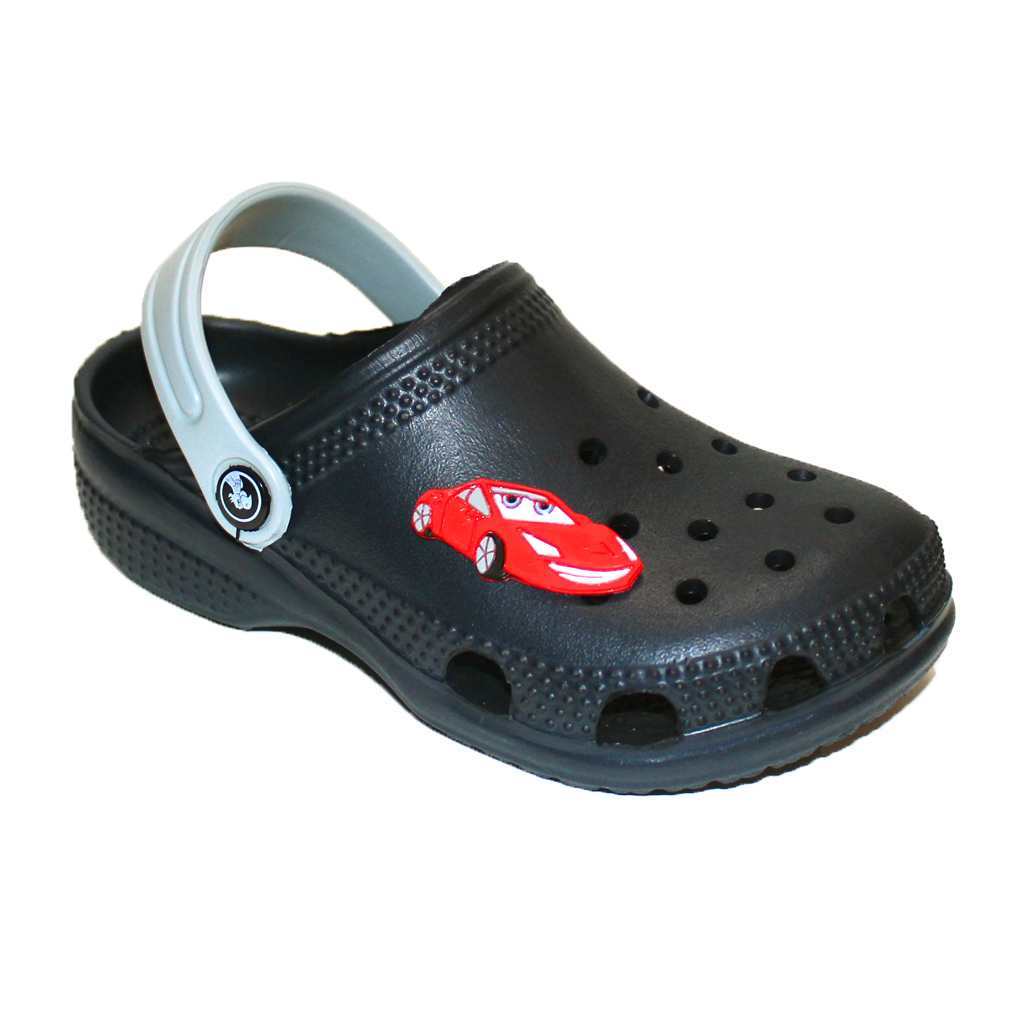 Kinder Clogs Dunkelblau mit grauem Fersenriemen & Jibbitz „Lightning McQueen“ | Jose Amorales | Großhandel