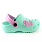 Kinder Clogs Türkis mit rosa Fersenriemen & Jibbitz „Oktopus“ | Jose Amorales | Großhandel
