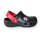 Kinder Clogs Schwarz mit rotem Fersenriemen & Jibbitz „Ball“ | Jose Amorales | Großhandel