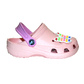 Kinder Clogs Pfirsich mit rosa Fersenriemen & Jibbitz „Schmetterling“ | Jose Amorales | Großhandel