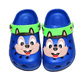 Kinder Clogs Blau mit hellgrünem Fersenriemen & Jibbitz „Chip und Chap“ (Streifenhörnchen) | Jose Amorales | Großhandel