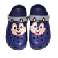 Kinder Clogs Dunkelblau mit grauem Fersenriemen & Jibbitz „Chip und Chap“ (Streifenhörnchen) | Jose Amorales | Großhandel