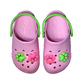 Kinder Clogs Rosa mit hellgrünem Fersenriemen & Jibbitz „Katzenpfote“ | Jose Amorales | Großhandel