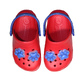 Kinder Clogs Rot mit blauem Fersenriemen & Jibbitz „Katzenpfote“ | Jose Amorales | Großhandel