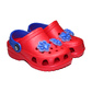 Kinder Clogs Rot mit blauem Fersenriemen & Jibbitz „Katzenpfote“ | Jose Amorales | Großhandel