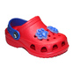 Kinder Clogs Rot mit blauem Fersenriemen & Jibbitz „Katzenpfote“ | Jose Amorales | Großhandel