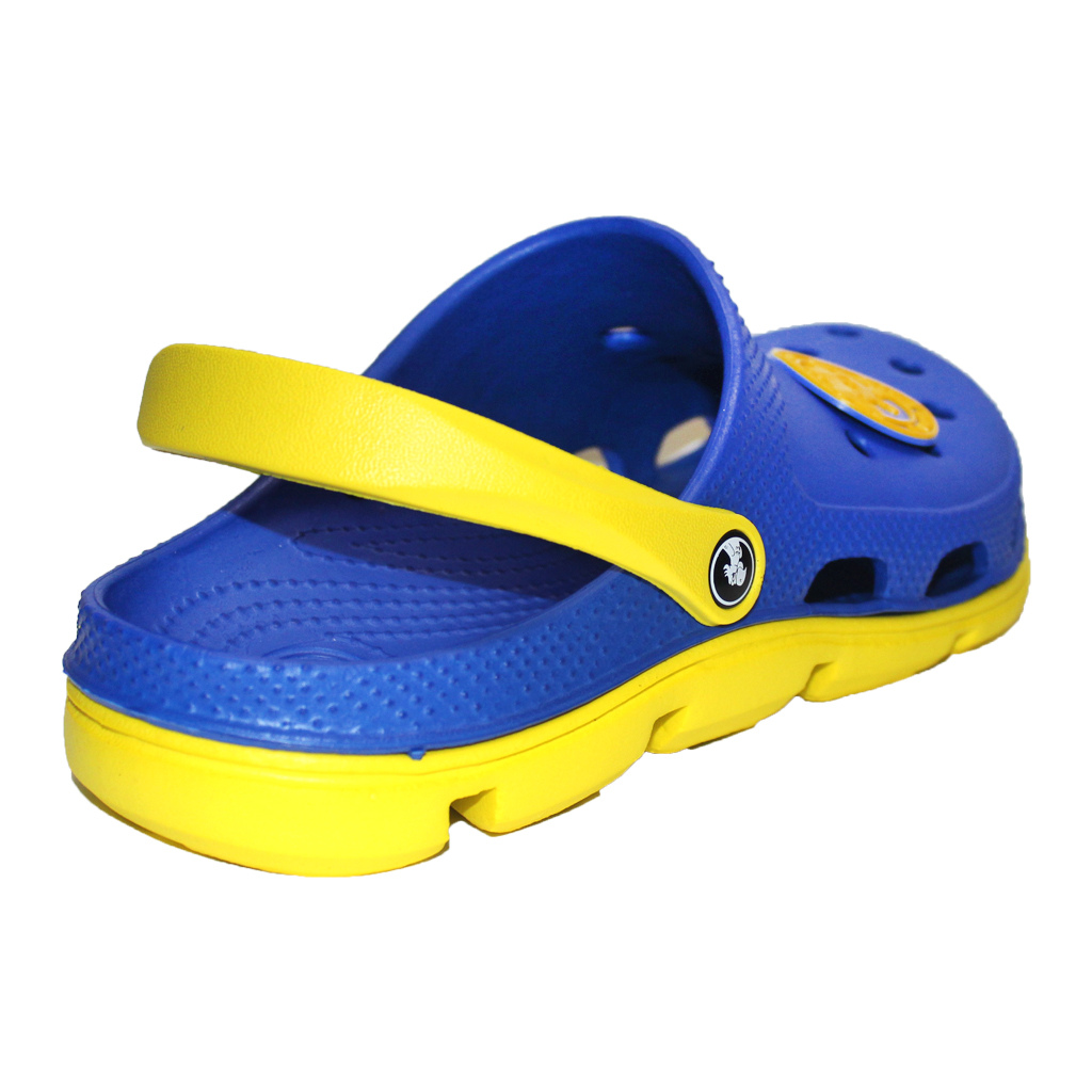 Herren Clogs Blau mit gelbem Fersenriemen & Jibbitz „Ukraine“ | Jose Amorales | Großhandel