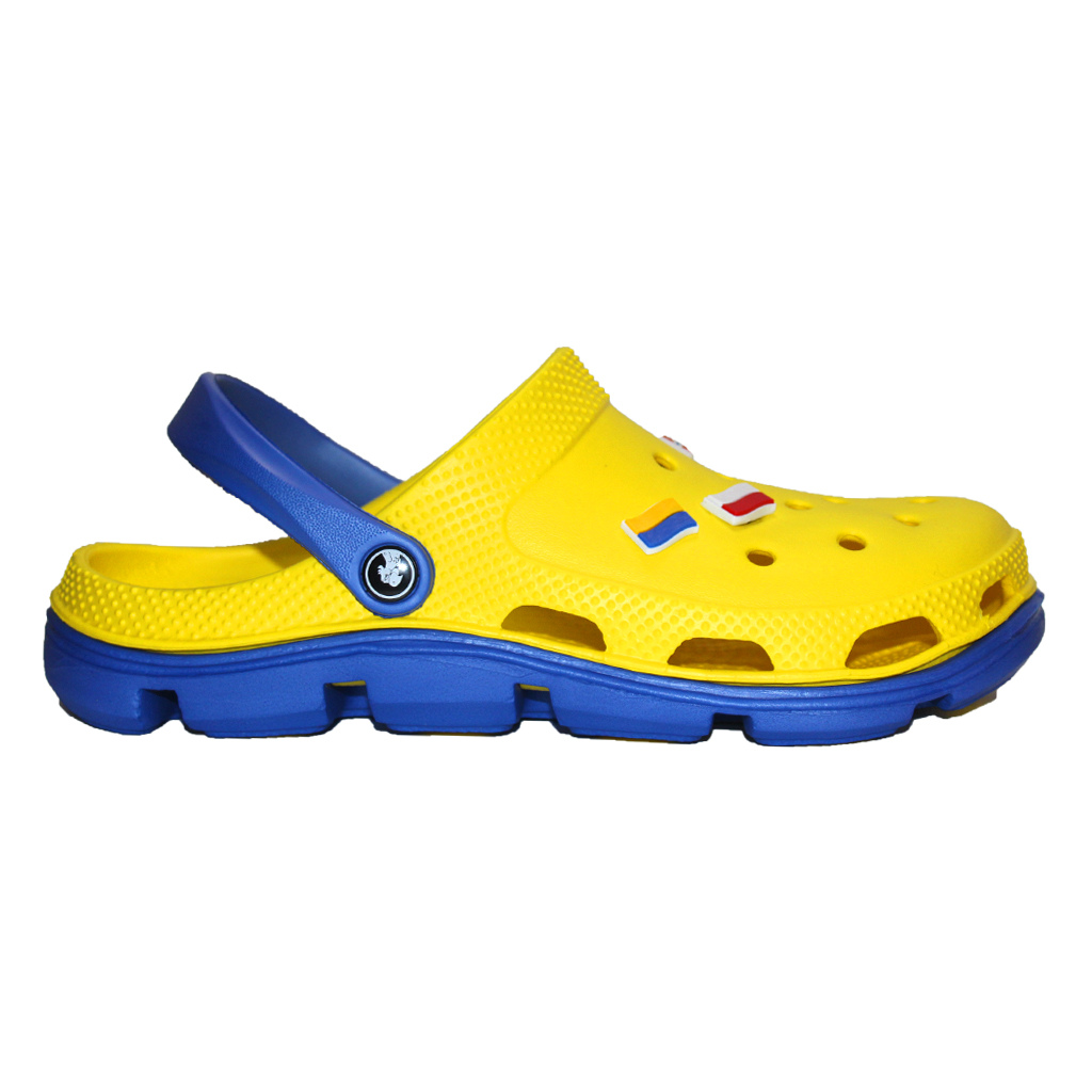 Herren Clogs Gelb mit blauer Sohle & Fersenriemen | Jose Amorales | Großhandel