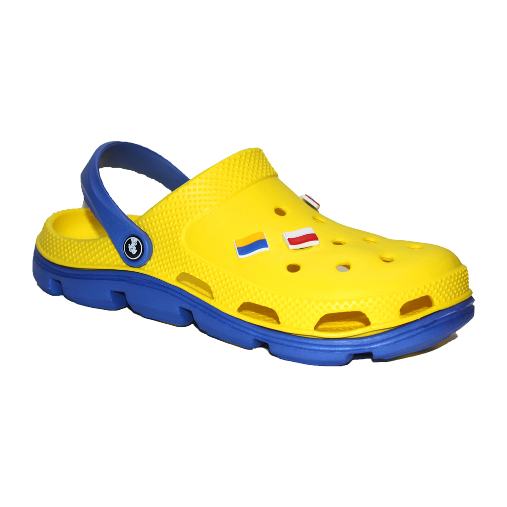 Herren Clogs Gelb mit blauer Sohle & Fersenriemen | Jose Amorales | Großhandel