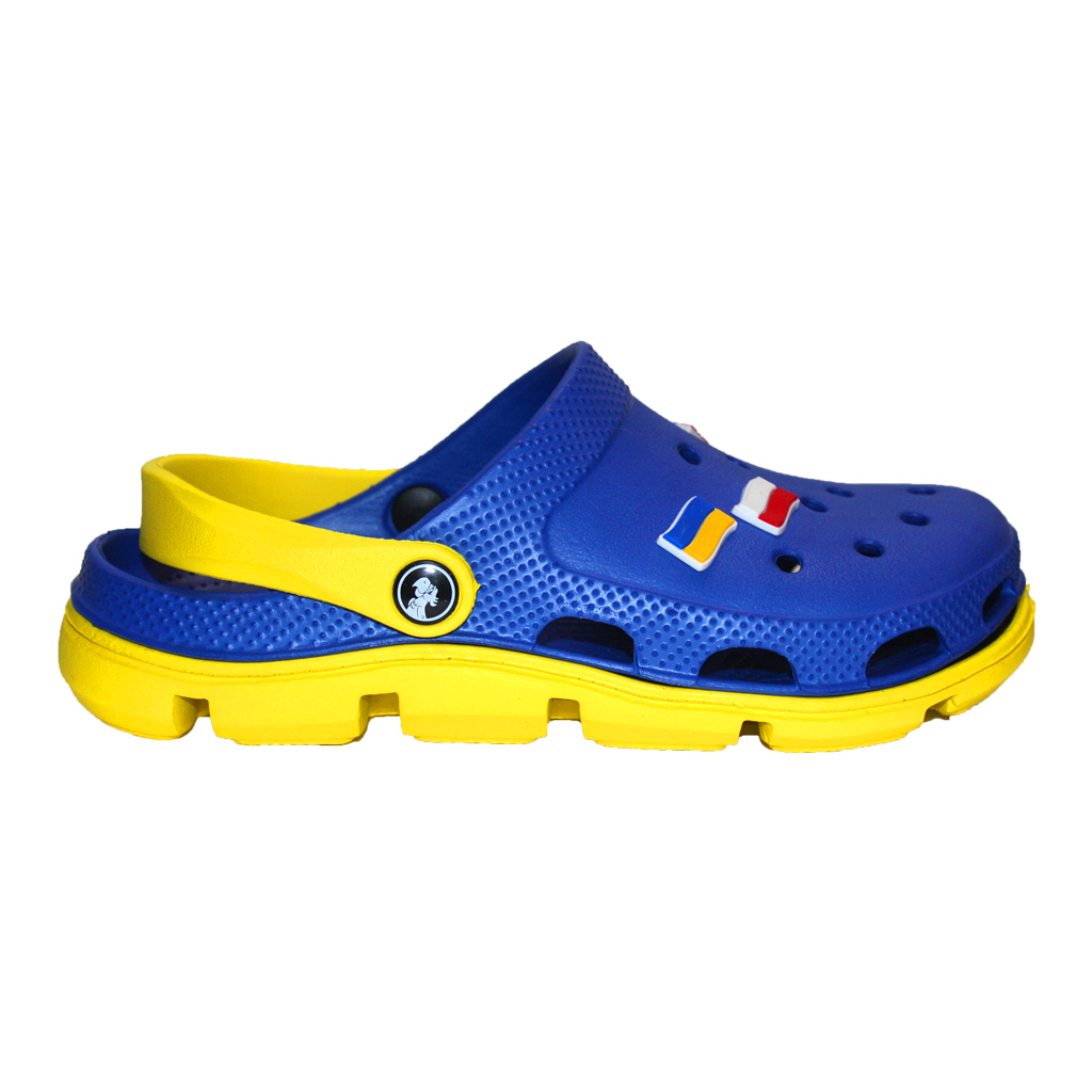 Herren Clogs Blau mit gelber Sohle & Fersenriemen | Jose Amorales | Großhandel
