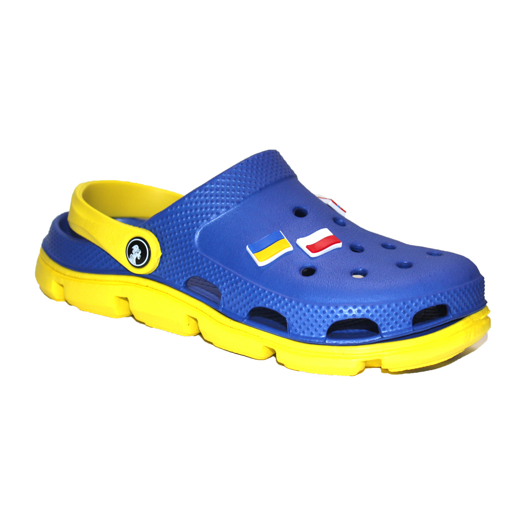 Herren Clogs Blau mit gelber Sohle & Fersenriemen | Jose Amorales | Großhandel